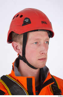 Sam Atkins Firemen in Orange Covealls Details ear head helmet…